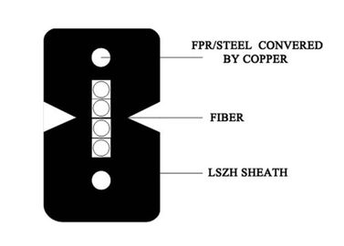FTTH چهار هسته کابل فیبر نوری داخلی کاربرد بالا عملی